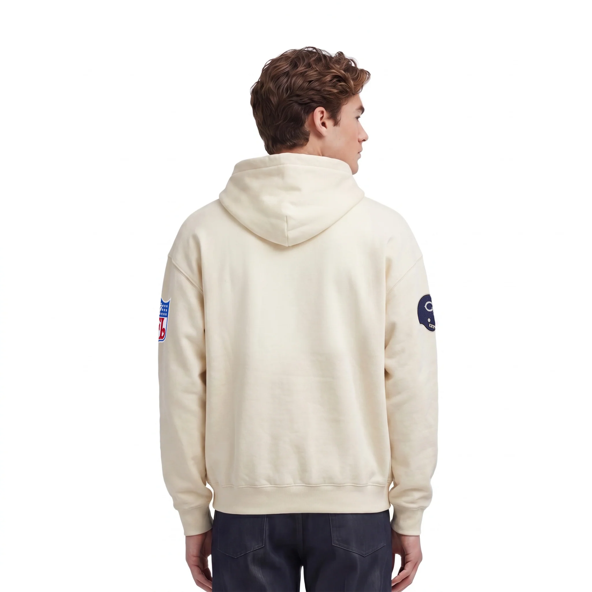 NFL CHICAGO BEARS FIRST TEAM MEN'S PULL OVER HOODIE (EGGSHELL) - Image 2