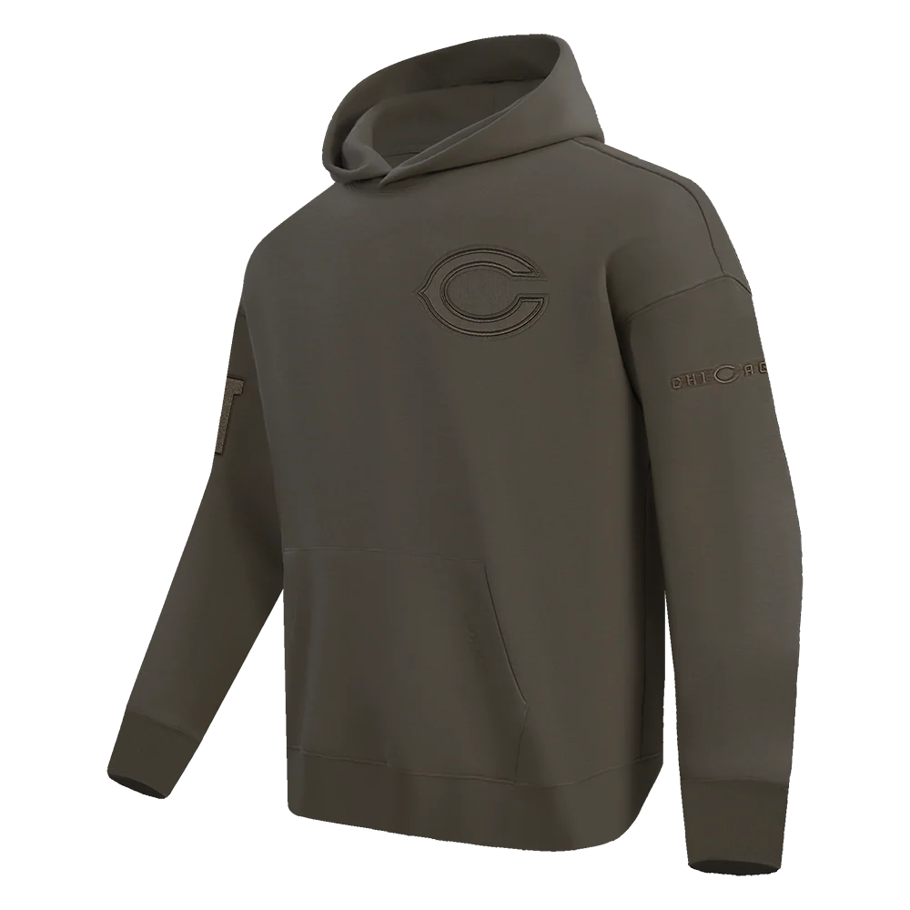 NFL CHICAGO BEARS NEUTRAL MEN'S DROP SHOULDER PULLOVER HOODIE (DARK TAUPE) - Image 2
