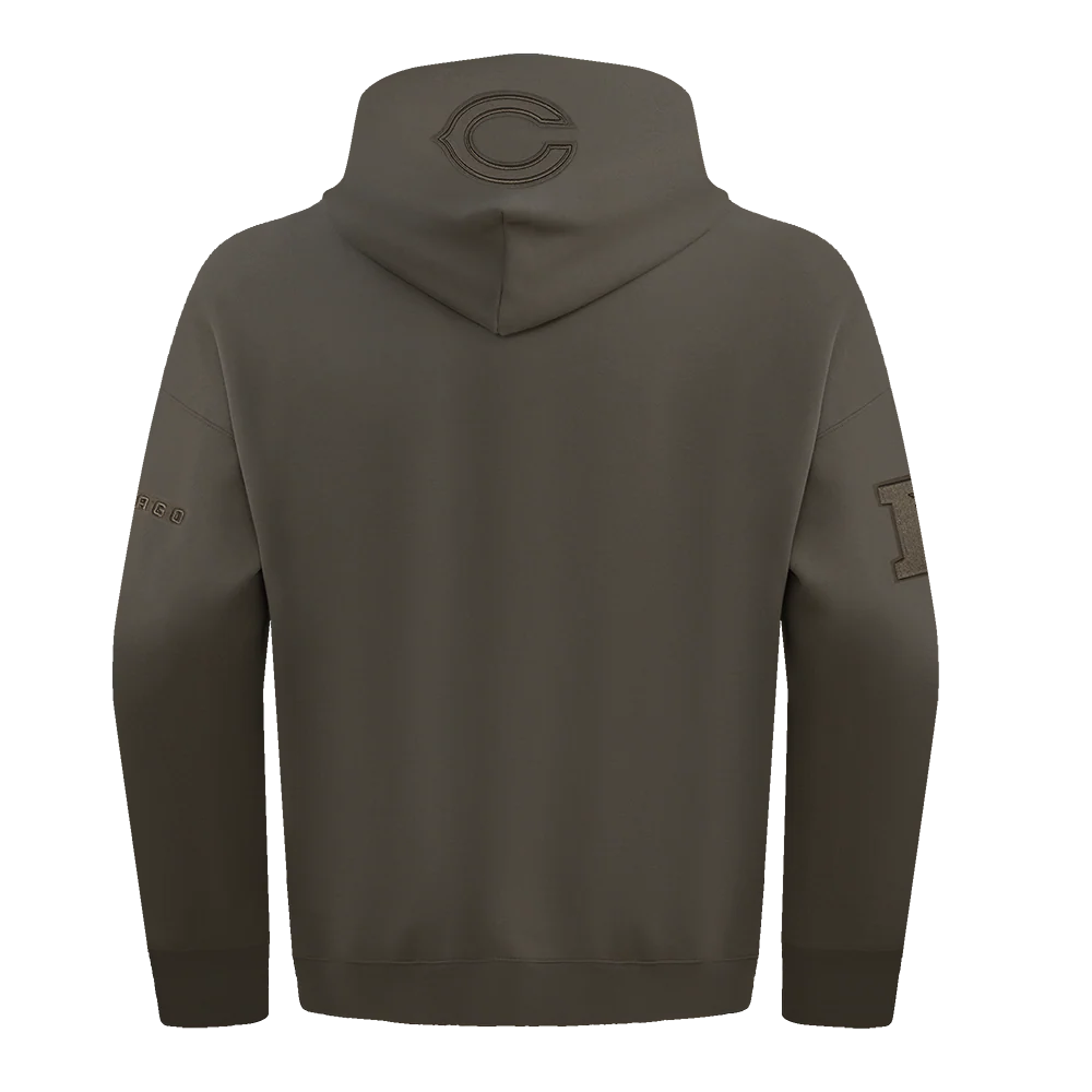 NFL CHICAGO BEARS NEUTRAL MEN'S DROP SHOULDER PULLOVER HOODIE (DARK TAUPE) - Image 3