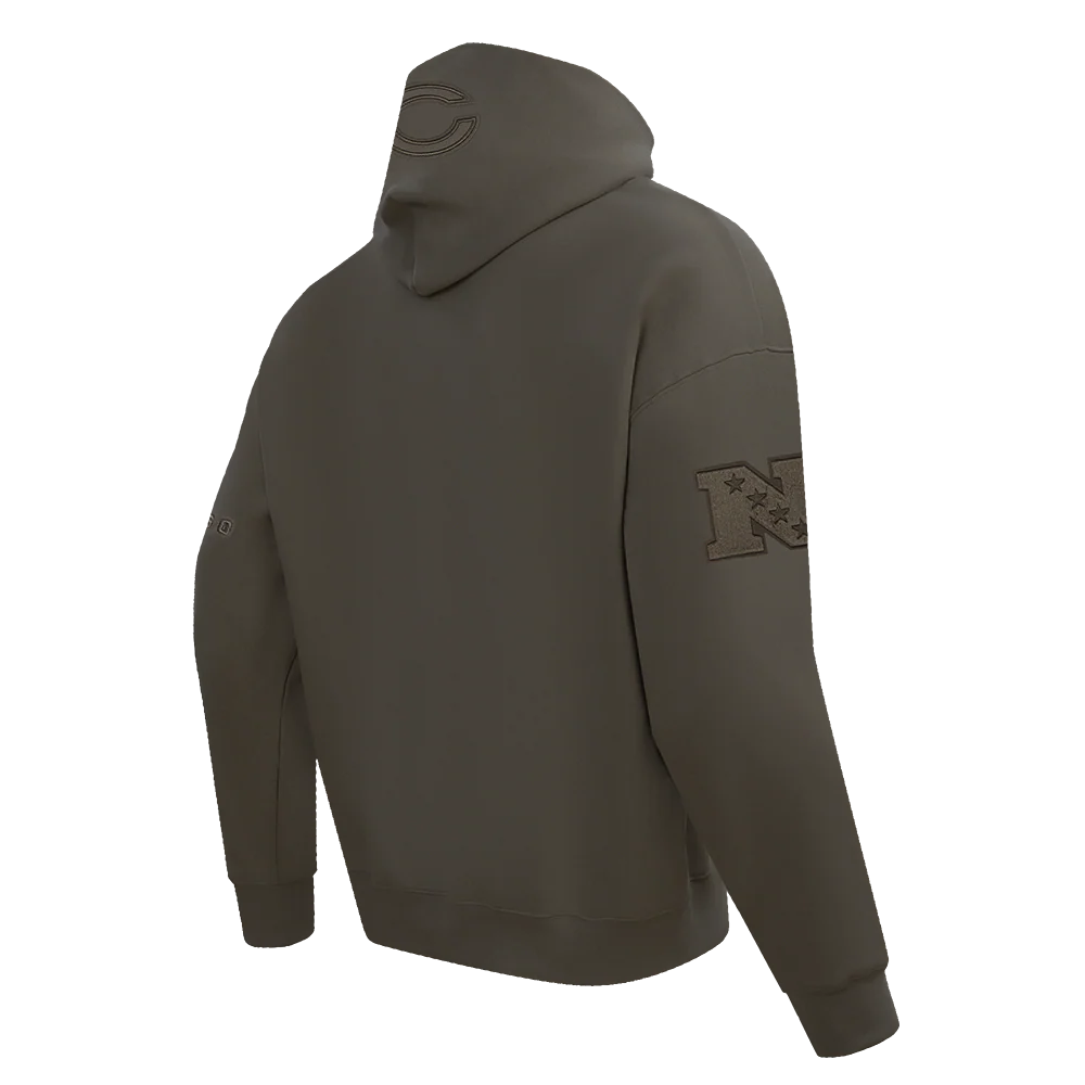 NFL CHICAGO BEARS NEUTRAL MEN'S DROP SHOULDER PULLOVER HOODIE (DARK TAUPE) - Image 4