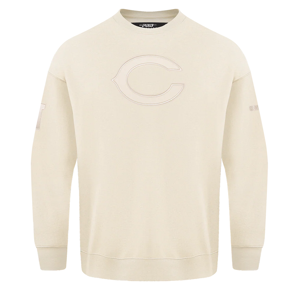 NFL CHICAGO BEARS NEUTRAL DROP SHOULDER FLEECE CREWNECK (EGGSHELL)