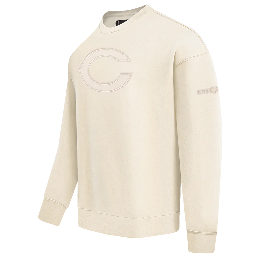 NFL CHICAGO BEARS NEUTRAL DROP SHOULDER FLEECE CREWNECK (EGGSHELL) - Image 2