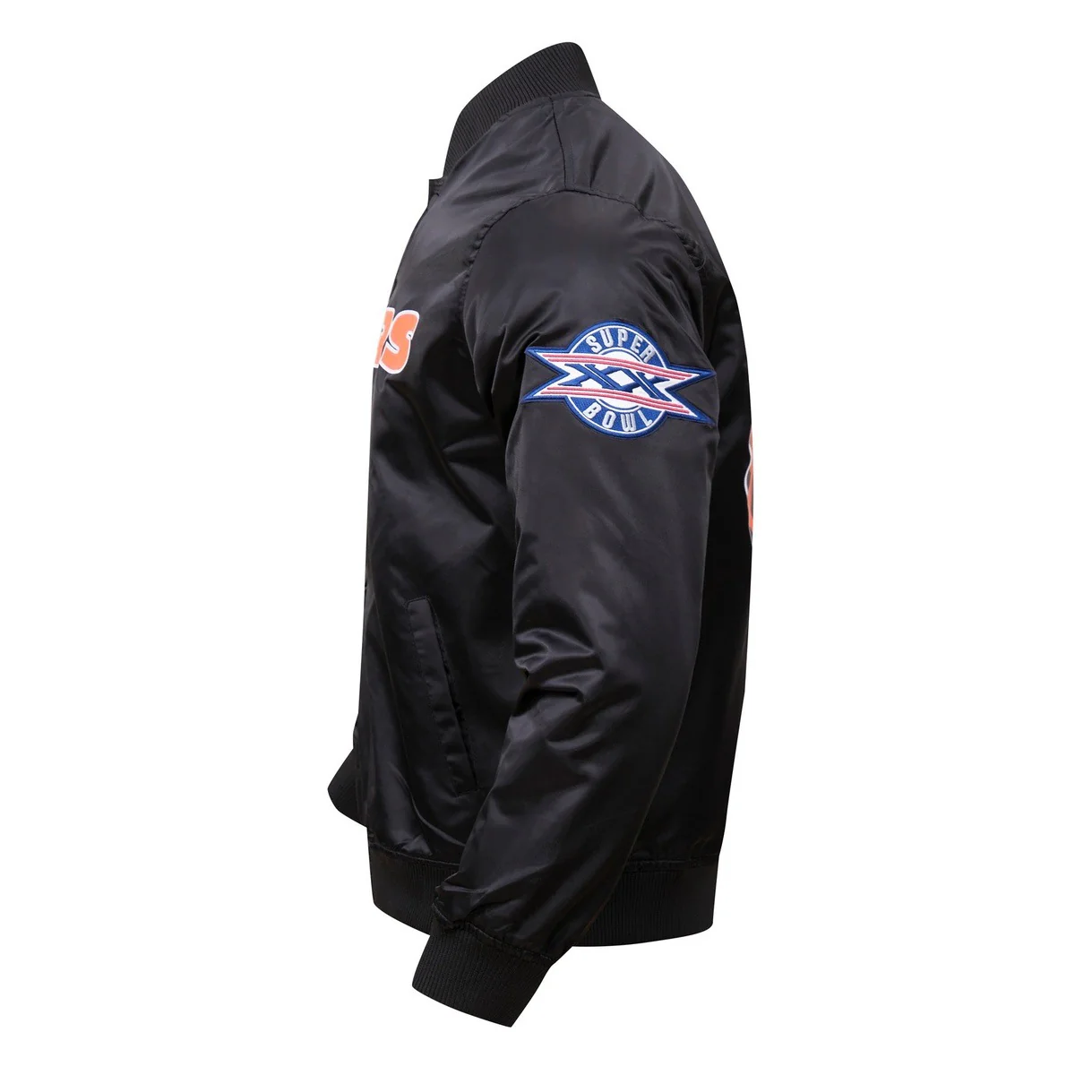 NFL CHICAGO BEARS BIG LOGO MEN'S SATIN JACKET (BLACK) - Image 3