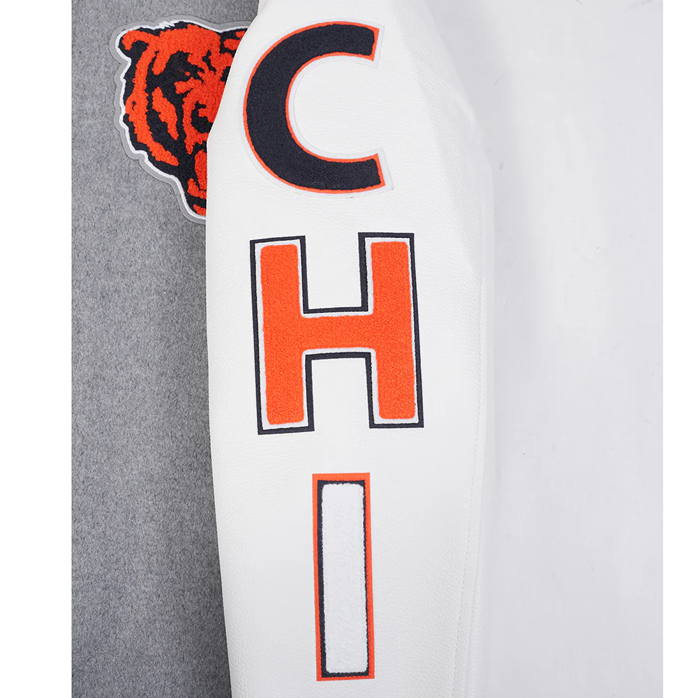 NFL CHICAGO BEARS SCRIPT TAIL MEN'S RIB WOOL VARSITY (HEATHER GREY/WHITE/MIDNIGHT NAVY) - Image 11