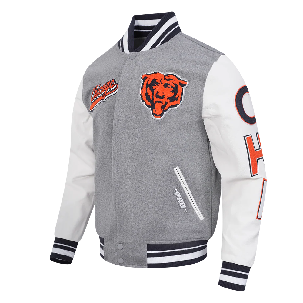 NFL CHICAGO BEARS SCRIPT TAIL MEN'S RIB WOOL VARSITY (HEATHER GREY/WHITE/MIDNIGHT NAVY) - Image 6
