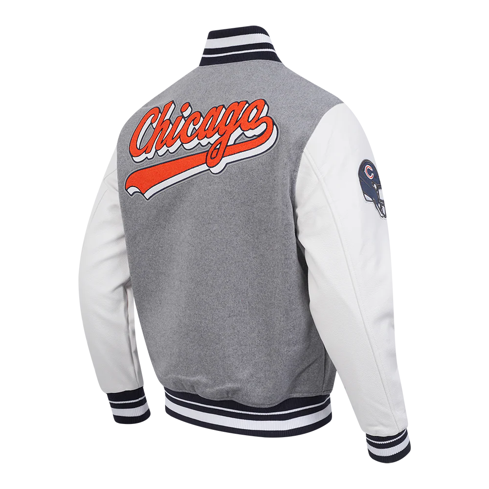 NFL CHICAGO BEARS SCRIPT TAIL MEN'S RIB WOOL VARSITY (HEATHER GREY/WHITE/MIDNIGHT NAVY) - Image 8