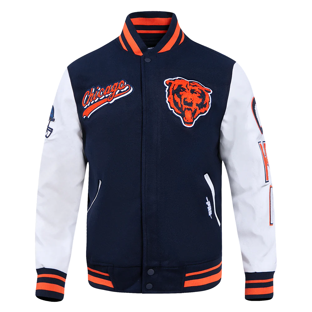 NFL CHICAGO BEARS SCRIPT TAIL MEN'S RIB WOOL VARSITY (MIDNIGHT NAVY/ORANGE/MIDNIGHT NAVY) - Image 3