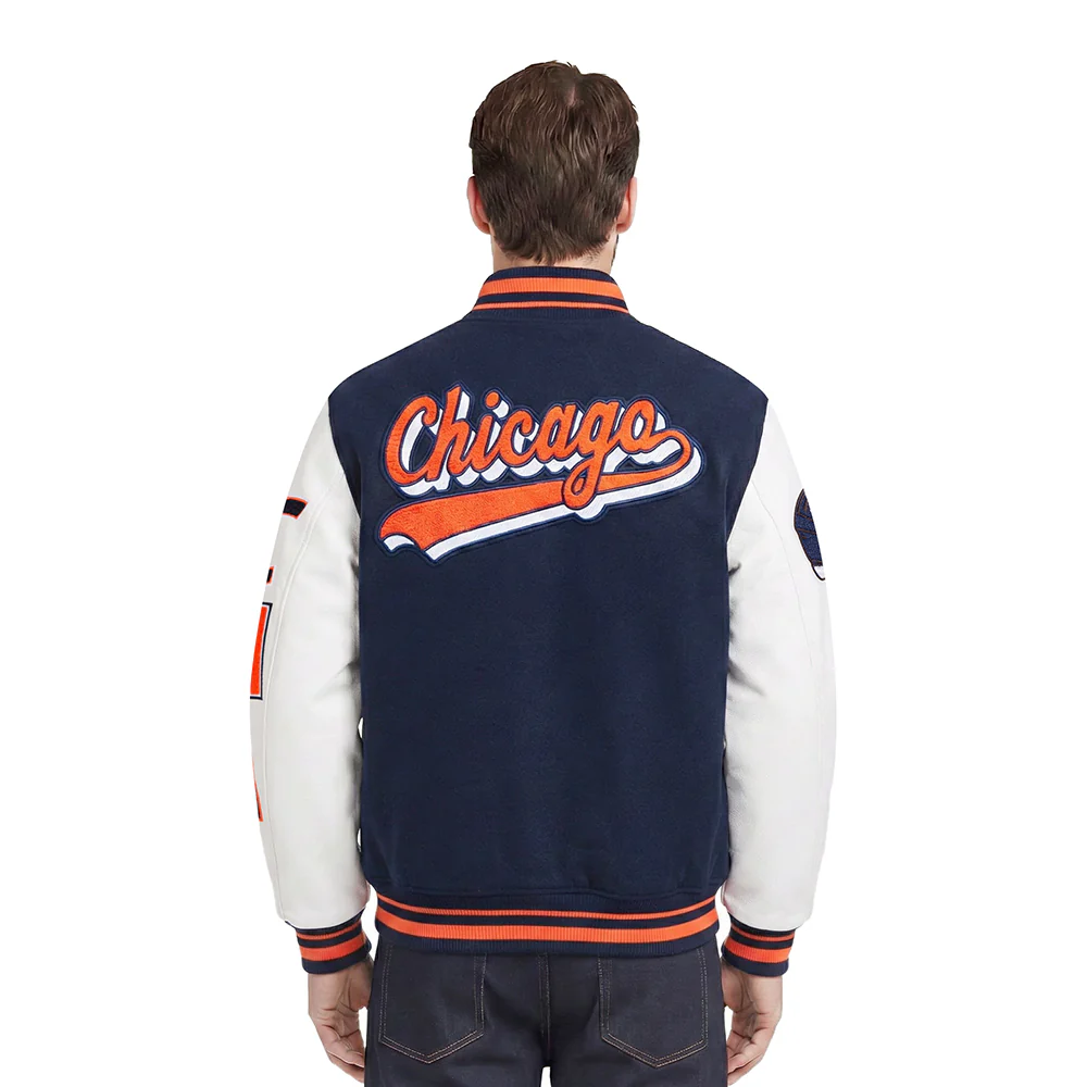 NFL CHICAGO BEARS SCRIPT TAIL MEN'S RIB WOOL VARSITY (MIDNIGHT NAVY/ORANGE/MIDNIGHT NAVY) - Image 5
