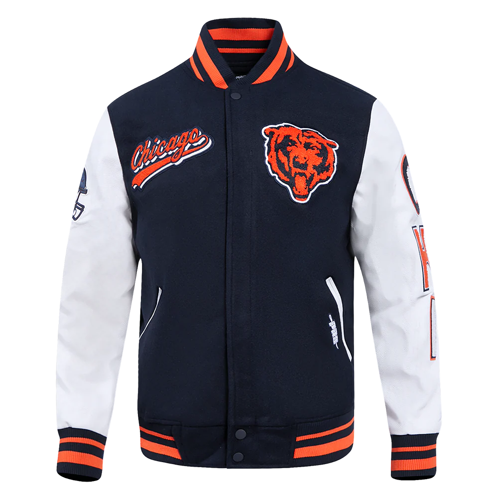 NFL CHICAGO BEARS SCRIPT TAIL MEN'S RIB WOOL VARSITY (MIDNIGHT NAVY/ORANGE/MIDNIGHT NAVY) - Image 7