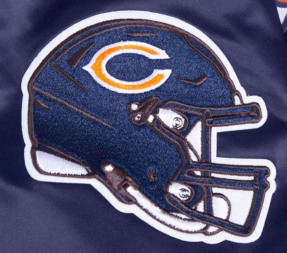 NFL CHICAGO BEARS SCRIPT TAIL MEN'S SATIN JACKET (MIDNIGHT NAVY/ORANGE/MIDNIGHT NAVY) - Image 6
