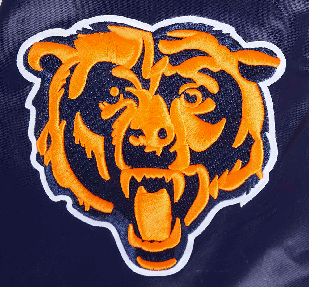 NFL CHICAGO BEARS SCRIPT TAIL MEN'S SATIN JACKET (MIDNIGHT NAVY/ORANGE/MIDNIGHT NAVY) - Image 7