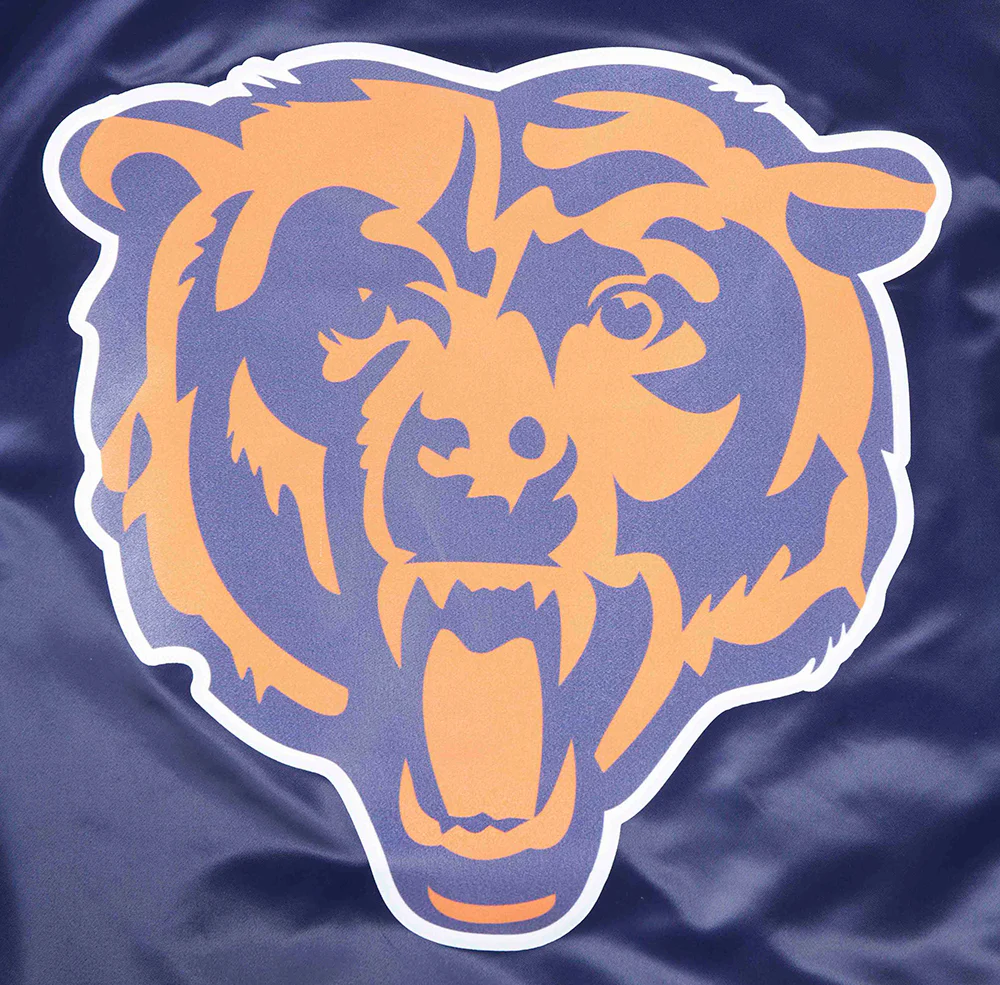 NFL CHICAGO BEARS SCRIPT TAIL MEN'S SATIN JACKET (MIDNIGHT NAVY/ORANGE/MIDNIGHT NAVY) - Image 8