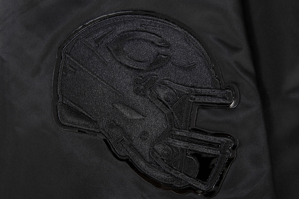 NFL CHICAGO BEARS TRIPLE BLACK MEN'S SATIN JACKET (TRIPLE BLACK) - Image 6