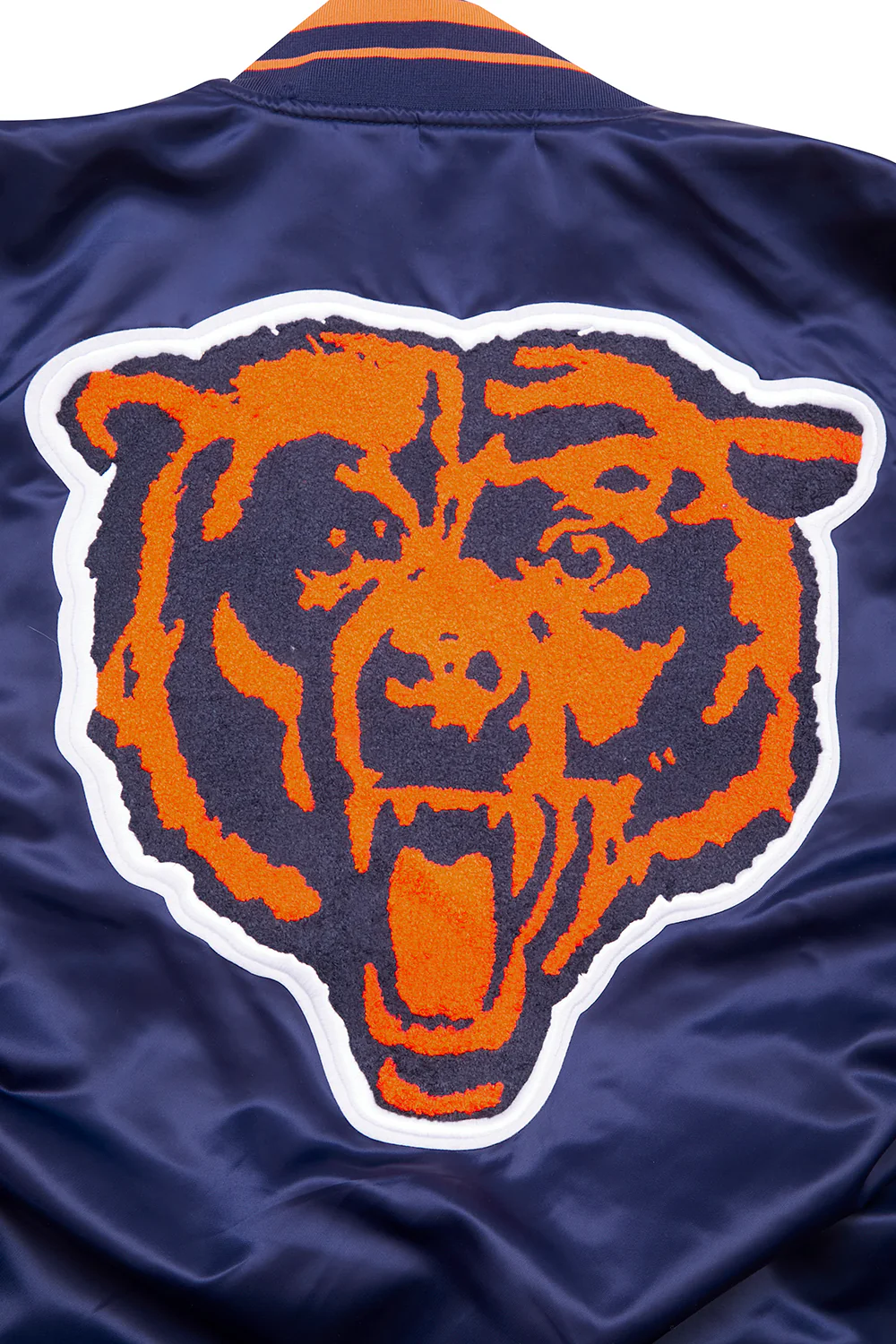 NFL CHICAGO BEARS MASHUP MEN'S RIB SATIN JACKET (MIDNIGHT NAVY/ORANGE/MIDNIGHT NAVY) - Image 14