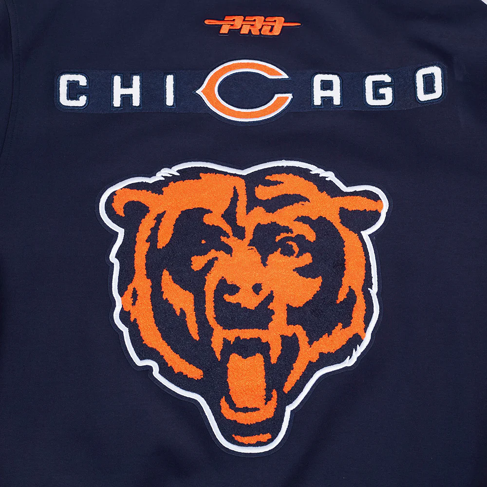 NFL CHICAGO BEARS PRO GAME DAY MEN'S DBL KNIT JACKET (MIDNIGHT NAVY/WHITE) - Image 5