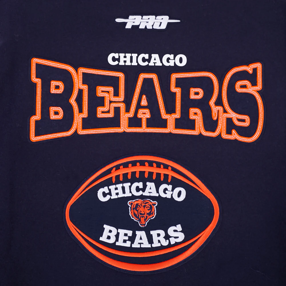 NFL CHICAGO BEARS DAY ONE MEN'S VARSITY JACKET (MIDNIGHT NAVY/ORANGE/MIDNIGHT NAVY) - Image 5
