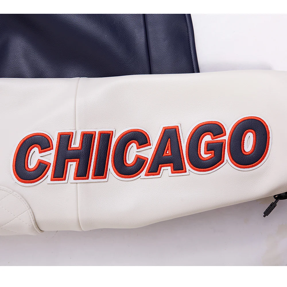 NFL CHICAGO BEARS MEN'S MOTO JACKET (EGGSHELL/ MIDNIGHT NAVY) - Image 20
