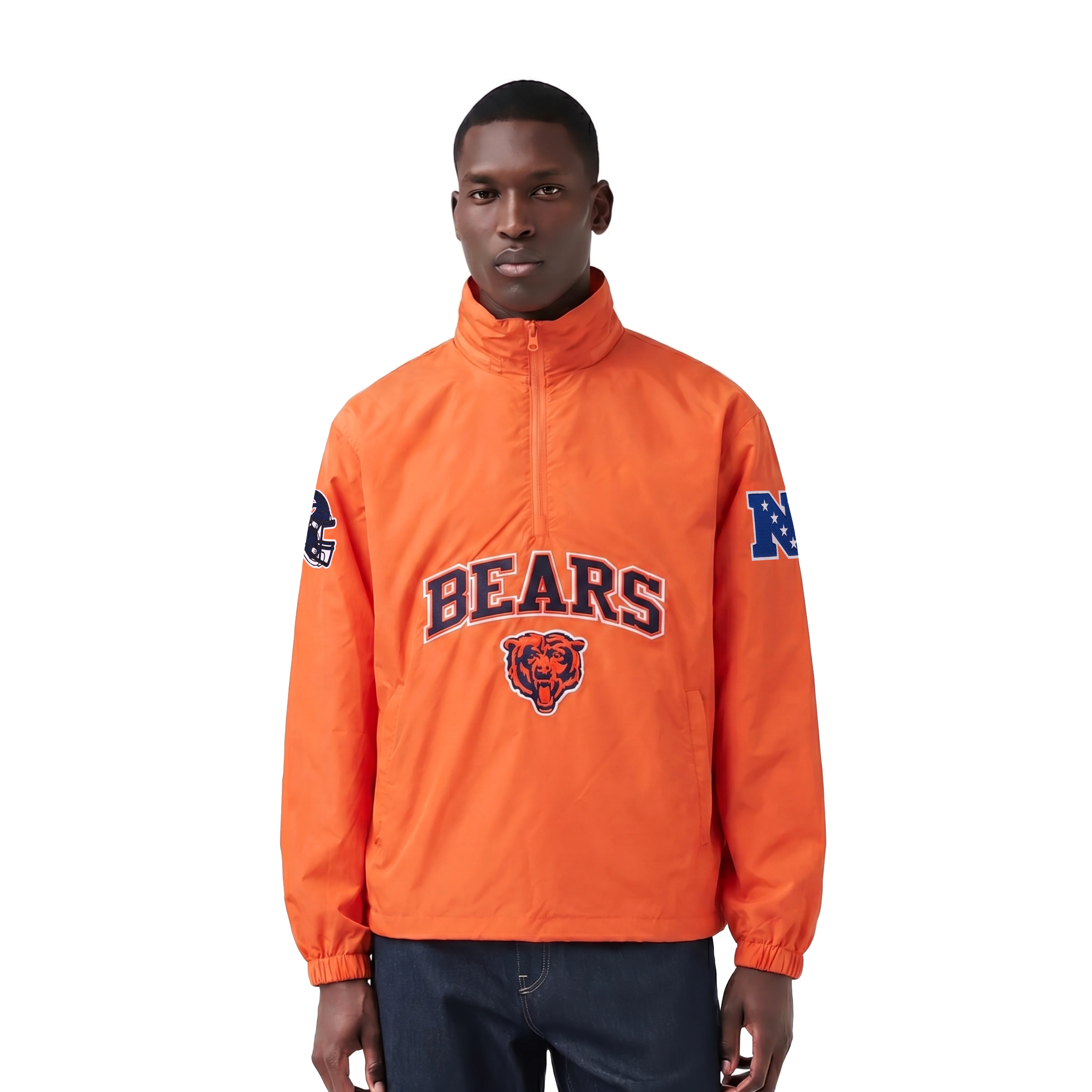 NFL CHICAGO BEARS PRE GAME MEN'S JACKET (ORANGE) - Image 2