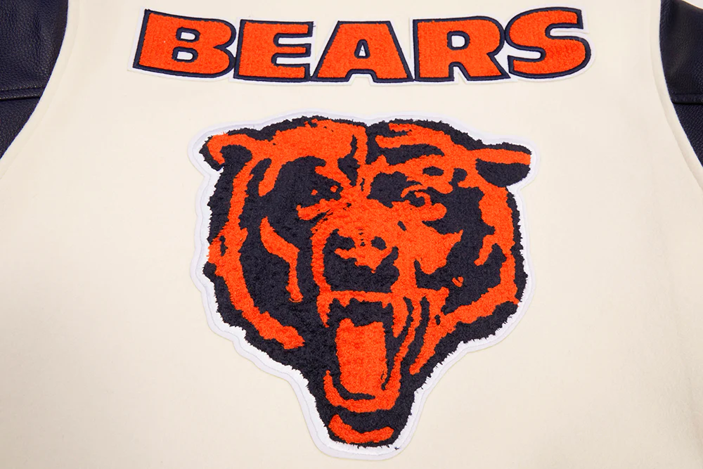 NFL CHICAGO BEARS RETRO CLASSIC MEN'S RIB WOOL VARSITY JACKET (EGGSHELL/MIDNIGHT NAVY) - Image 18