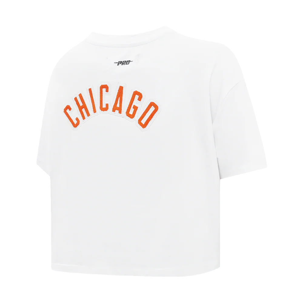 NFL CHICAGO BEARS CLASSIC WOMEN'S SINGLE JERSEY BOXY TEE (WHITE) - Image 4