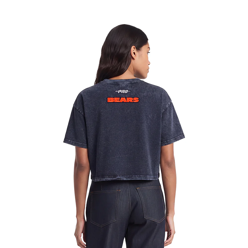 NFL CHICAGO BEARS TEAM CRYSTALLINE WOMEN'S S/S BOXY TEE (WASHED MIDNIGHT NAVY) - Image 2