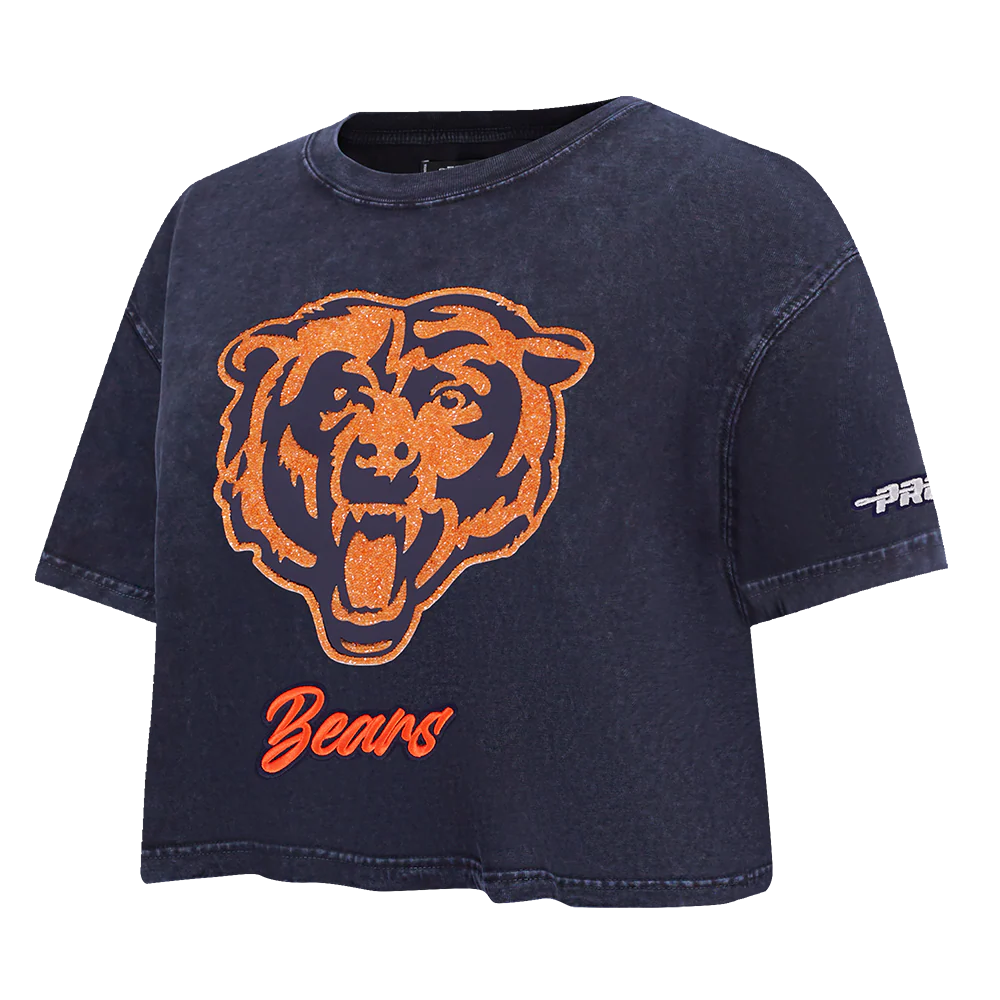NFL CHICAGO BEARS TEAM CRYSTALLINE WOMEN'S S/S BOXY TEE (WASHED MIDNIGHT NAVY) - Image 3