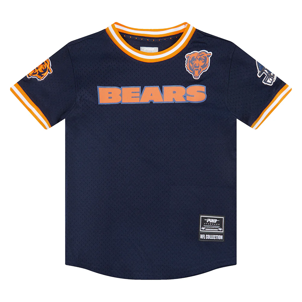 NFL CHICAGO BEARS CLASSIC BIG BOYS SHORT SLEEVE MESH TEE (MIDNIGHT NAVY/ORANGE) - Image 3