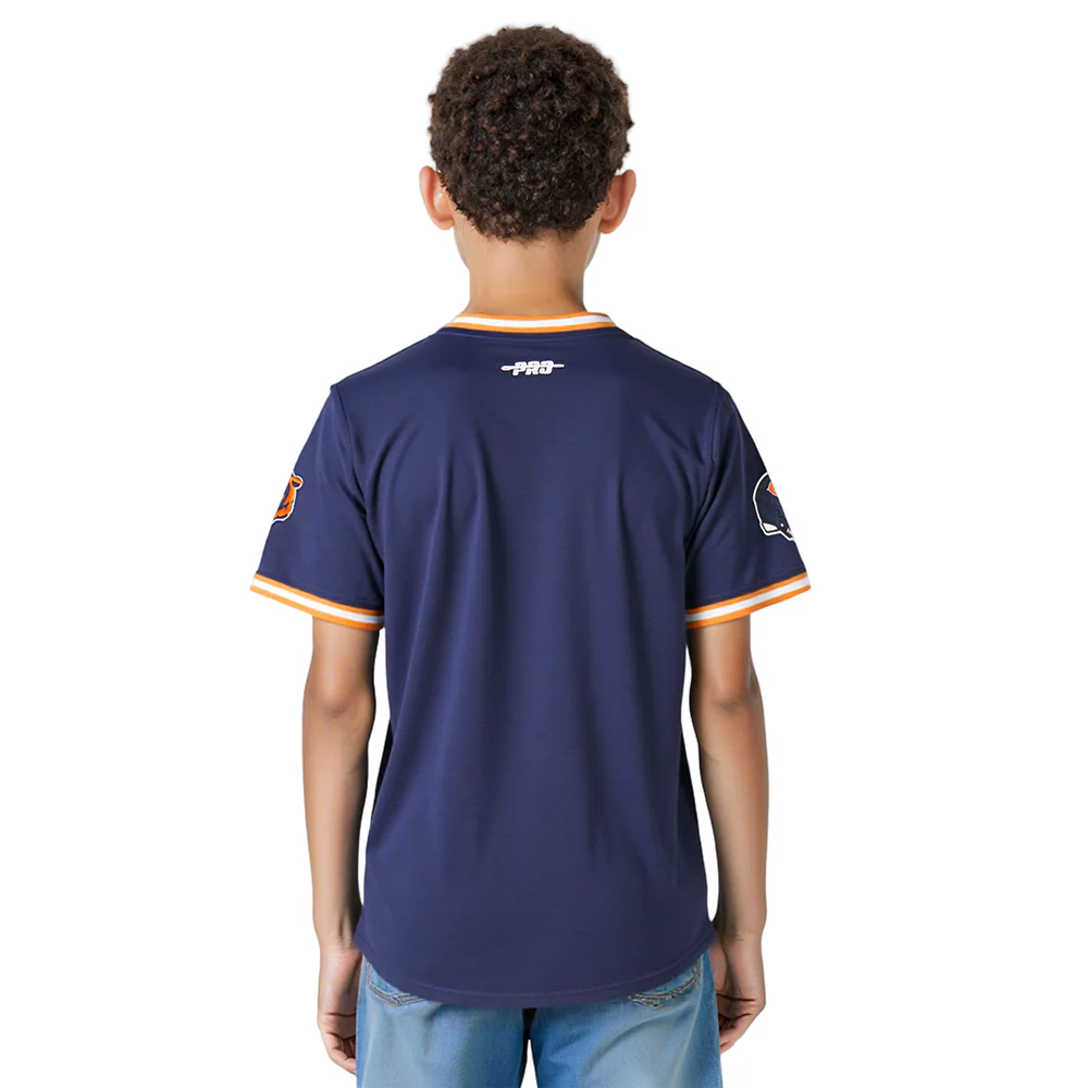 NFL CHICAGO BEARS CLASSIC BIG BOYS SHORT SLEEVE STRIPED RIB TEE (MIDNIGHT NAVY/ORANGE) - Image 10