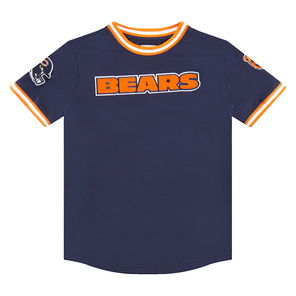 NFL CHICAGO BEARS CLASSIC BIG BOYS SHORT SLEEVE STRIPED RIB TEE (MIDNIGHT NAVY/ORANGE) - Image 11