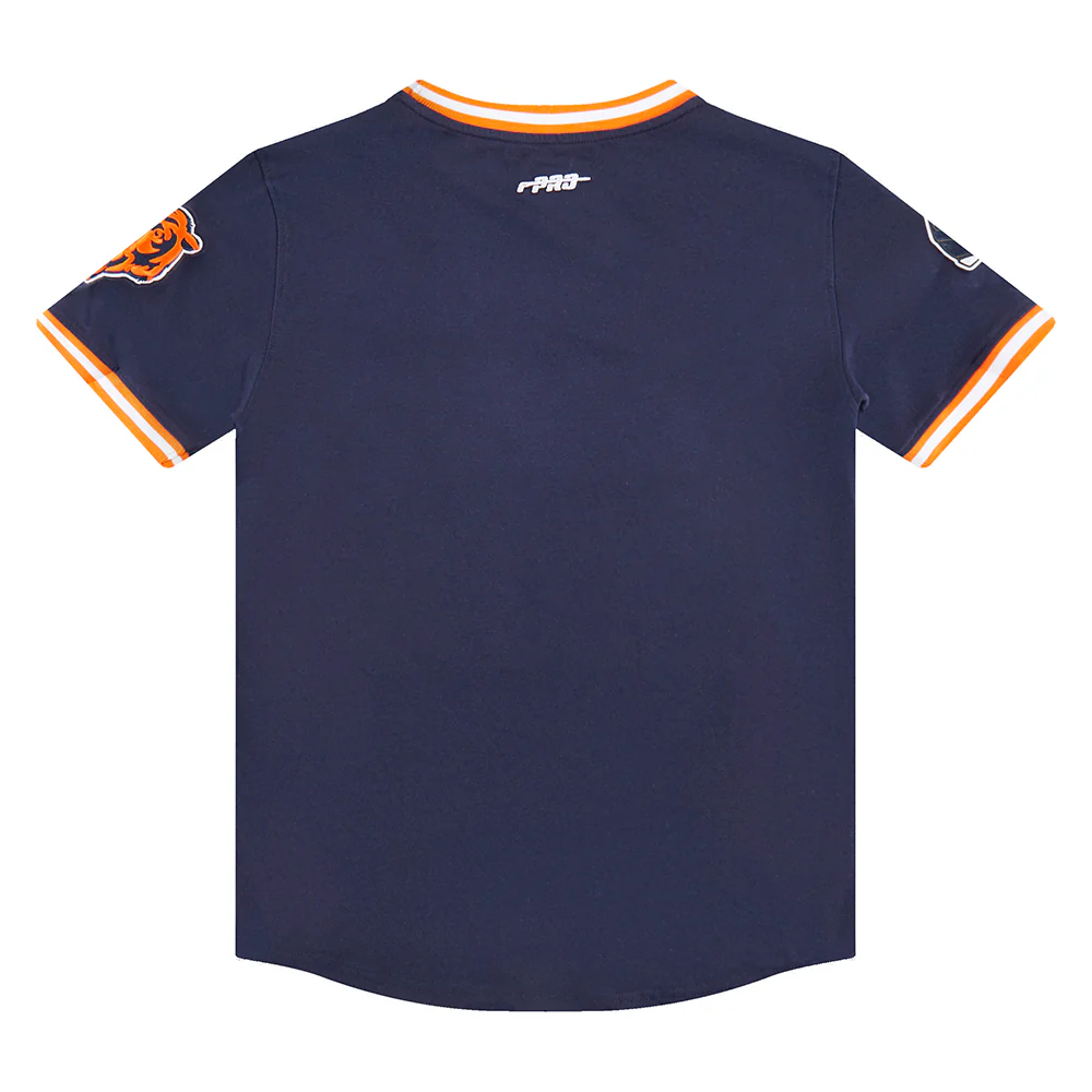 NFL CHICAGO BEARS CLASSIC BIG BOYS SHORT SLEEVE STRIPED RIB TEE (MIDNIGHT NAVY/ORANGE) - Image 4