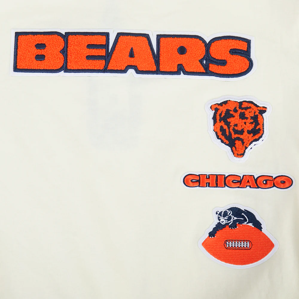 NFL CHICAGO BEARS RETRO CLASSIC BIG BOY'S SS STRIPED RIB TEE (EGGSHELL/ MIDNIGHT NAVY) - Image 3