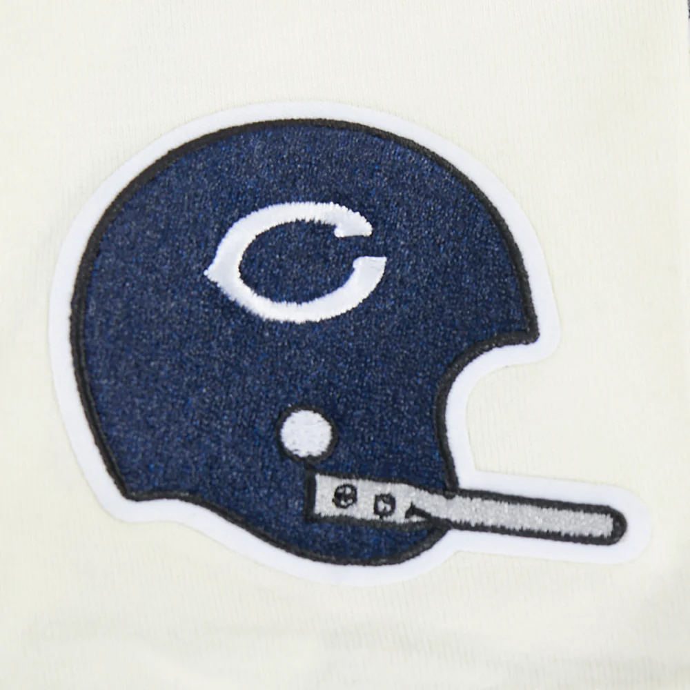 NFL CHICAGO BEARS RETRO CLASSIC BIG BOY'S SS STRIPED RIB TEE (EGGSHELL/ MIDNIGHT NAVY) - Image 5