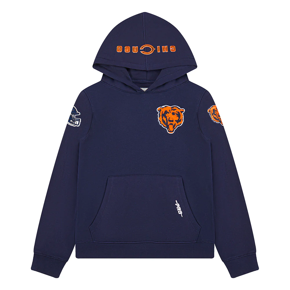NFL CHICAGO BEARS CLASSIC BIG BOYS FLEECE PULLOVER HOODIE (MIDNIGHT NAVY)