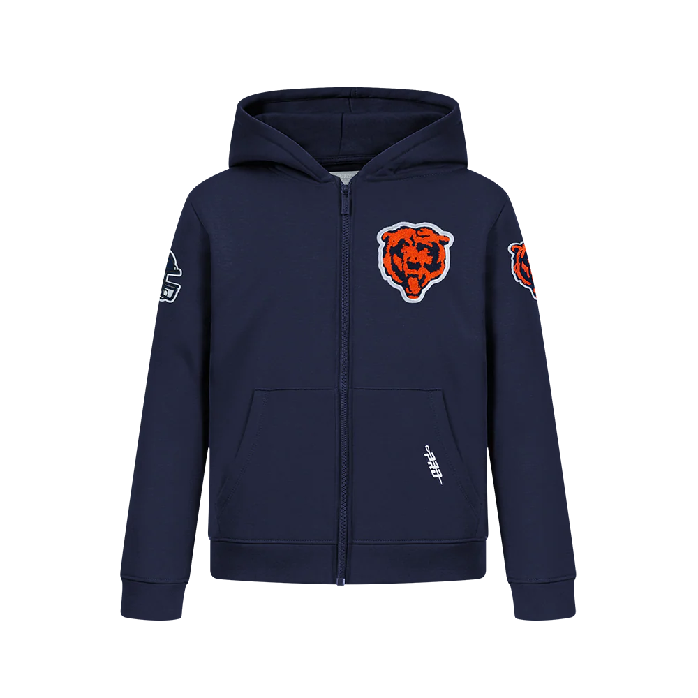 NFL CHICAGO BEARS CLASSIC BIG BOY'S FLC FZ PO HOODIE (MIDNIGHT NAVY)
