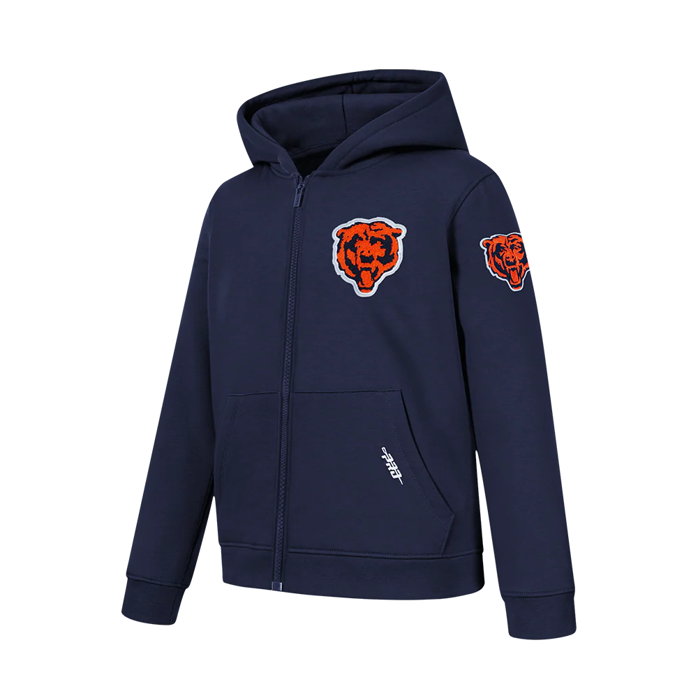 NFL CHICAGO BEARS CLASSIC BIG BOY'S FLC FZ PO HOODIE (MIDNIGHT NAVY) - Image 2