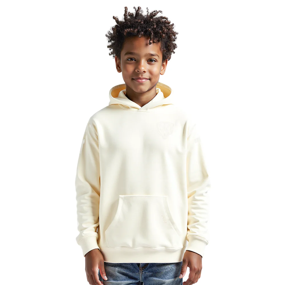 NFL CHICAGO BEARS NEUTRAL BIG BOYS FLEECE PULLOVER HOODIE (EGGSHELL) - Image 9