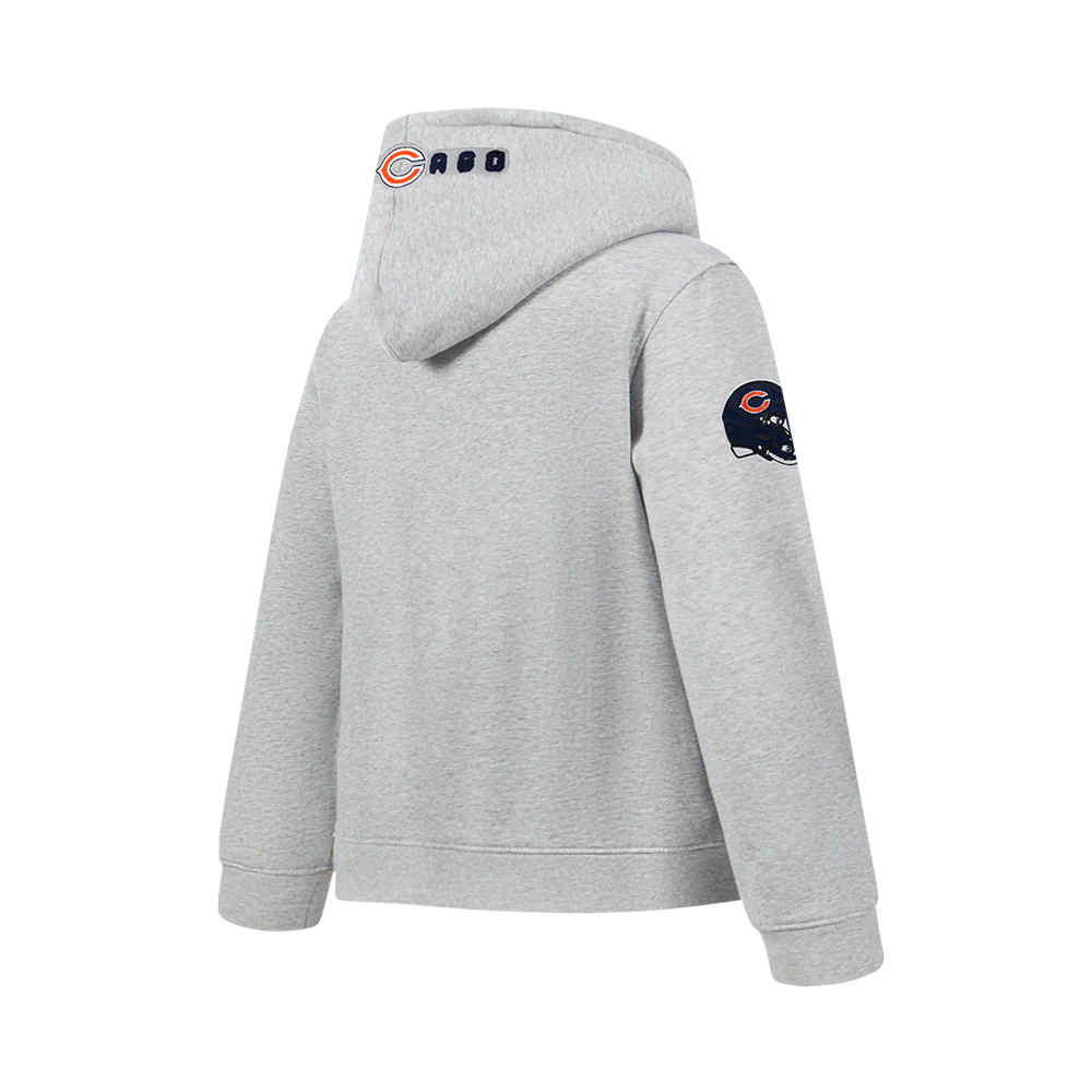 NFL CHICAGO BEARS CLASSIC CHENILLE BIG BOY'S FLEECE PO HOODIE (HEATHER GREY) - Image 2