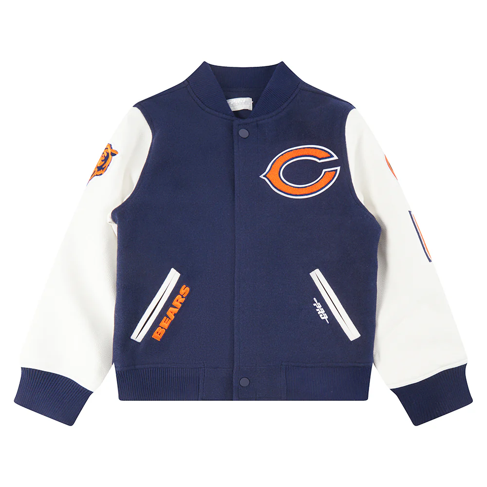 NFL CHICAGO BEARS CLASSIC BIG BOYS WOOL VARSITY JACKET (MIDNIGHT NAVY/WHITE) - Image 11