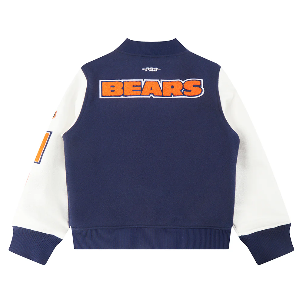 NFL CHICAGO BEARS CLASSIC BIG BOYS WOOL VARSITY JACKET (MIDNIGHT NAVY/WHITE) - Image 4