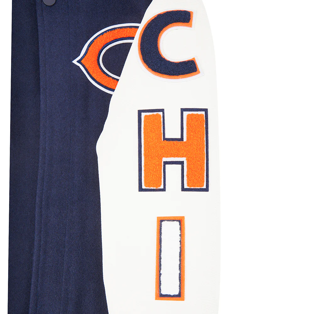 NFL CHICAGO BEARS CLASSIC BIG BOYS WOOL VARSITY JACKET (MIDNIGHT NAVY/WHITE) - Image 8
