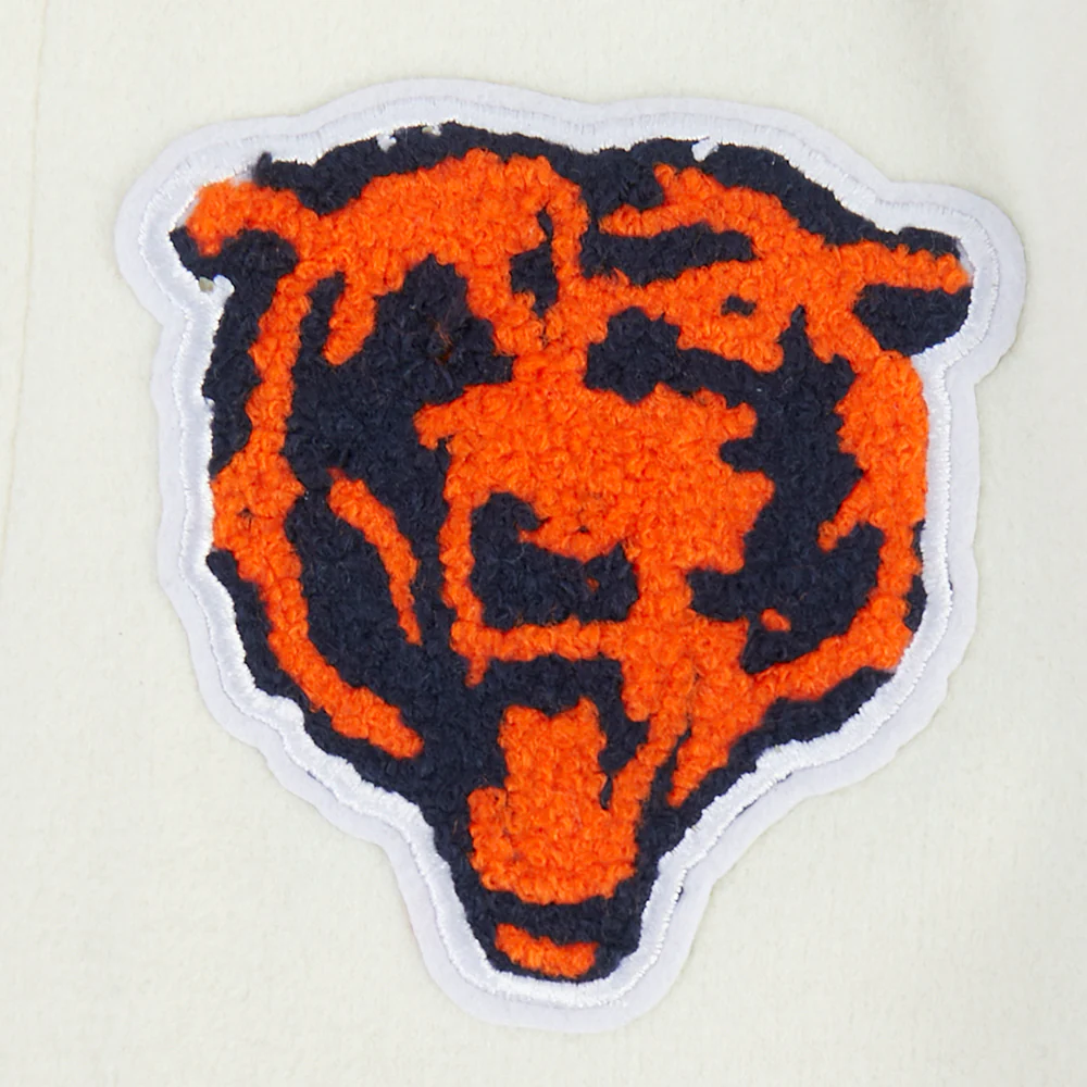 NFL CHICAGO BEARS RETRO CLASSIC BIG BOYS RIB WOOL VARSITY JACKET (EGGSHELL/ MIDNIGHT NAVY) - Image 6