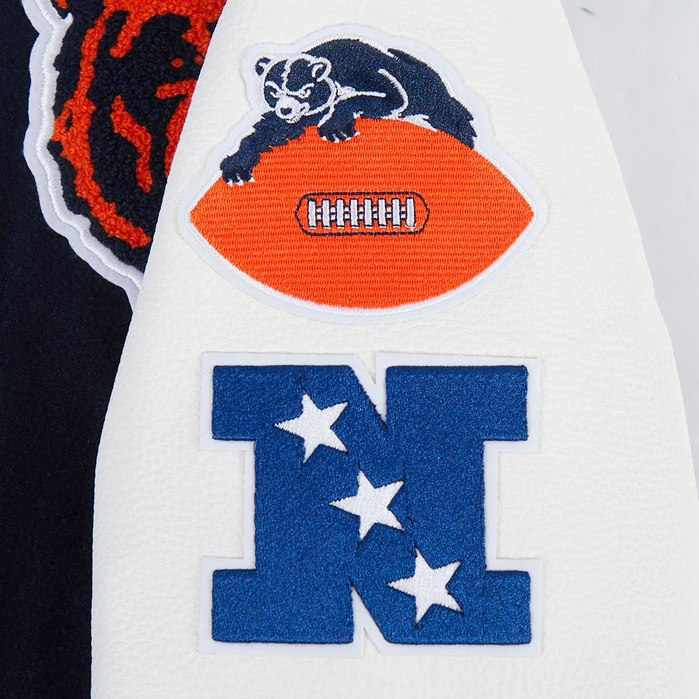 NFL CHICAGO BEARS RETRO CLASSIC BIG BOYS RIB WOOL VARSITY JACKET (MIDNIGHT NAVY/ORANGE/MIDNIGHT NAVY) - Image 10