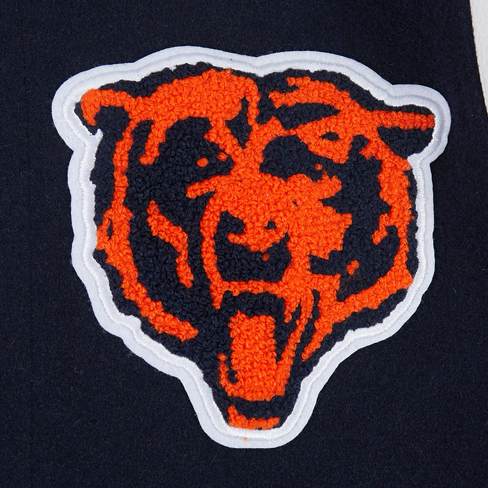 NFL CHICAGO BEARS RETRO CLASSIC BIG BOYS RIB WOOL VARSITY JACKET (MIDNIGHT NAVY/ORANGE/MIDNIGHT NAVY) - Image 6