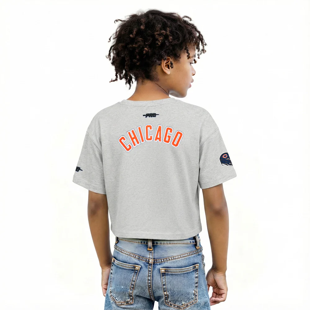 NFL CHICAGO BEARS CLASSIC BIG GIRL'S SS BOXY TEE (HEATHER GREY) - Image 2