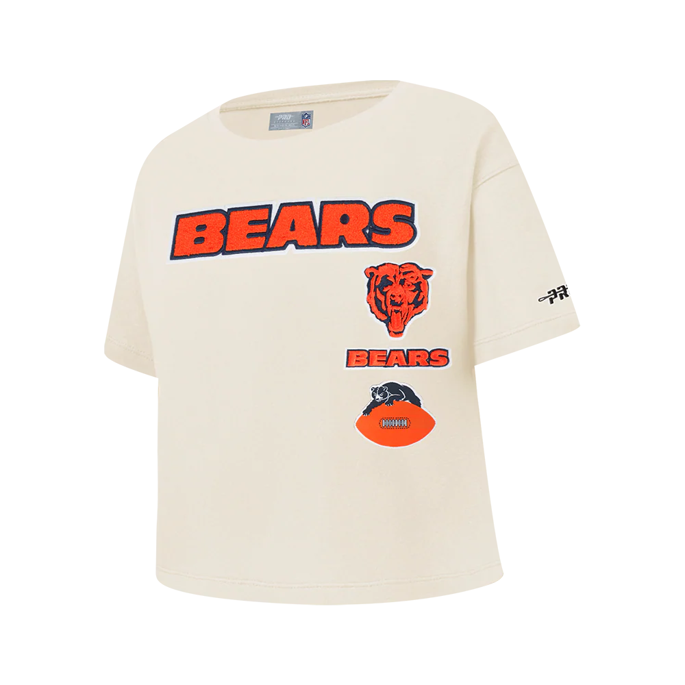 NFL CHICAGO BEARS RETRO CLASSIC BIG GIRL'S SS BOXY TEE (EGGSHELL) - Image 3