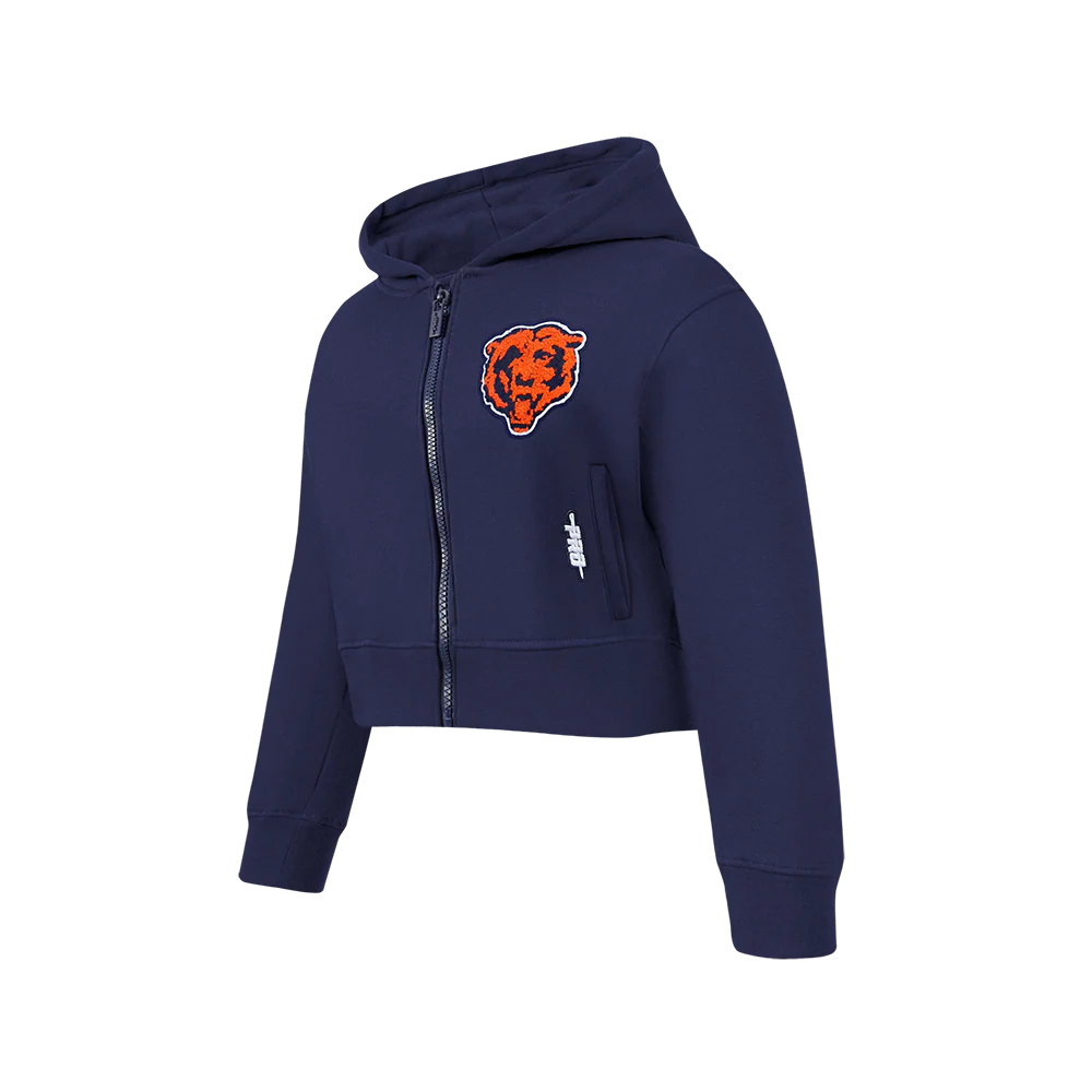 NFL CHICAGO BEARS CLASSIC BIG GIRLS FLEECE FULL ZIP HOODIE (MIDNIGHT NAVY) - Image 3