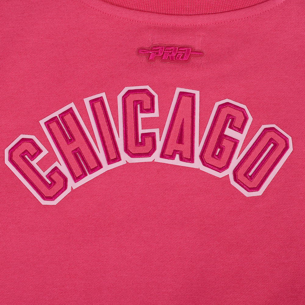 NFL CHICAGO BEARS TRIPLE PINK BIG GIRLS FLEECE CREWNECK (BEETROOT PURPLE) - Image 6