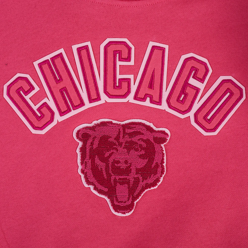 NFL CHICAGO BEARS TRIPLE PINK BIG GIRLS FLEECE CREWNECK (BEETROOT PURPLE) - Image 7