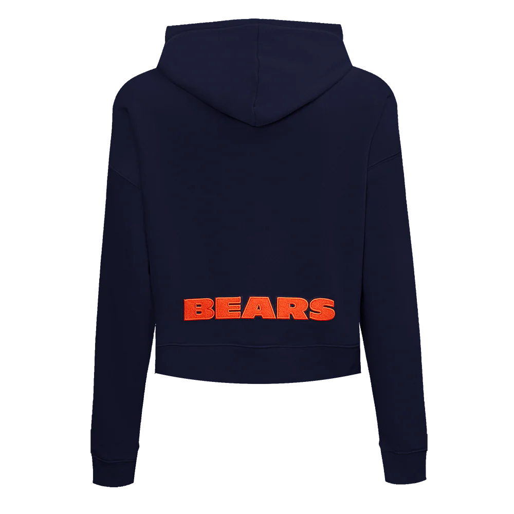 NFL CHICAGO BEARS CLASSIC WOMEN'S FLEECE CROPPED PULLOVER HOODIE (MIDNIGHT NAVY) - Image 4