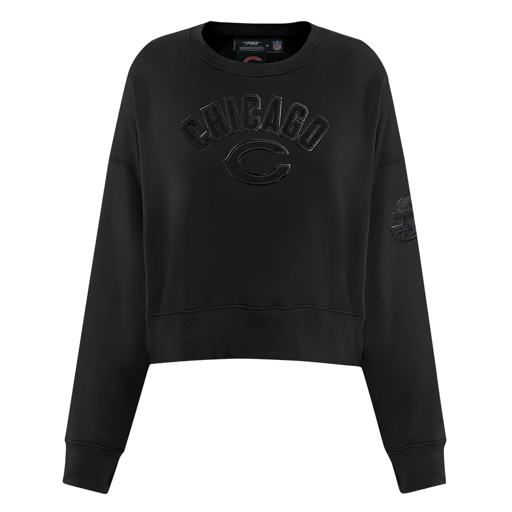 NFL CHICAGO BEARS TRIPLE BLACK WOMEN'S FLC CREWNECK (TRIPLE BLACK WOMEN'S)